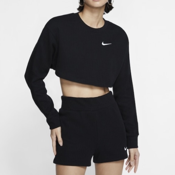 Seasonal Ribbed Cropped Sweatshirt 